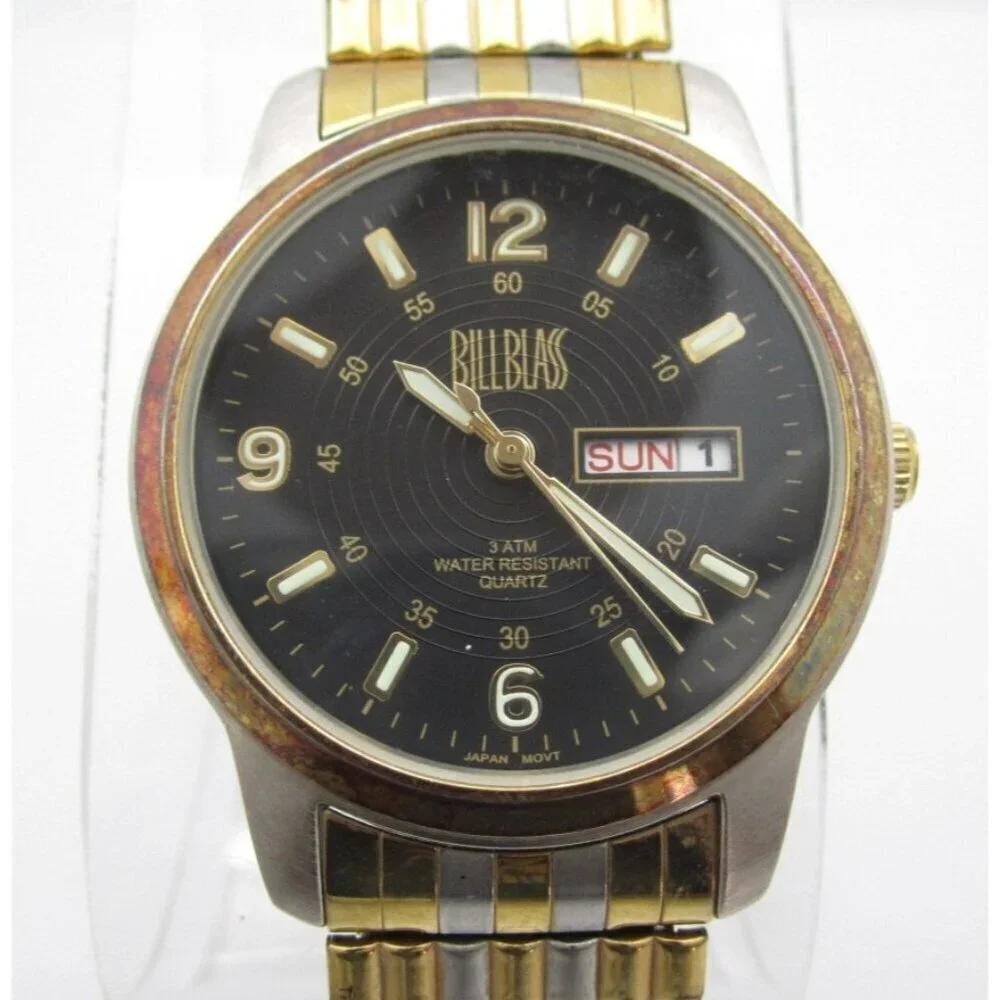 Men Bill Blass Quartz WR Analog 35mm Round Watch (H858)